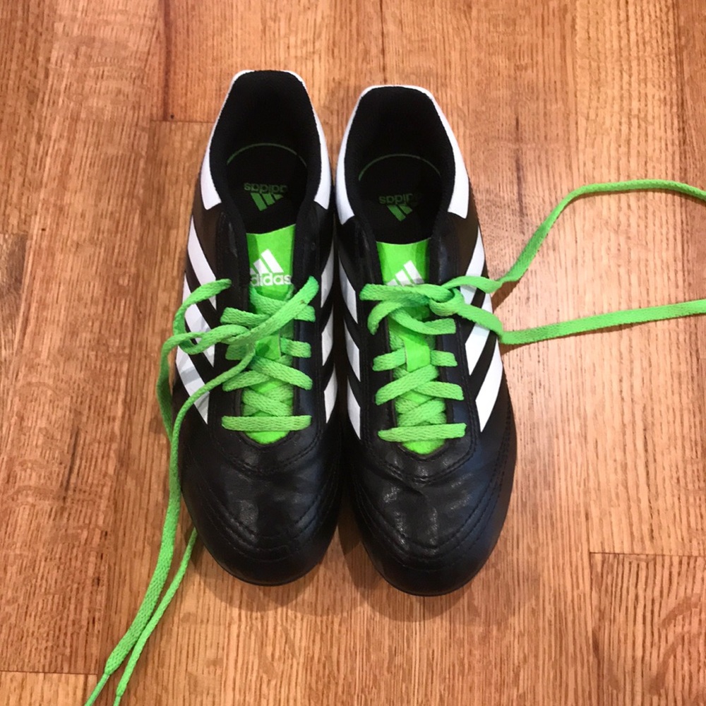 Adidas soccer cleats black and lime green